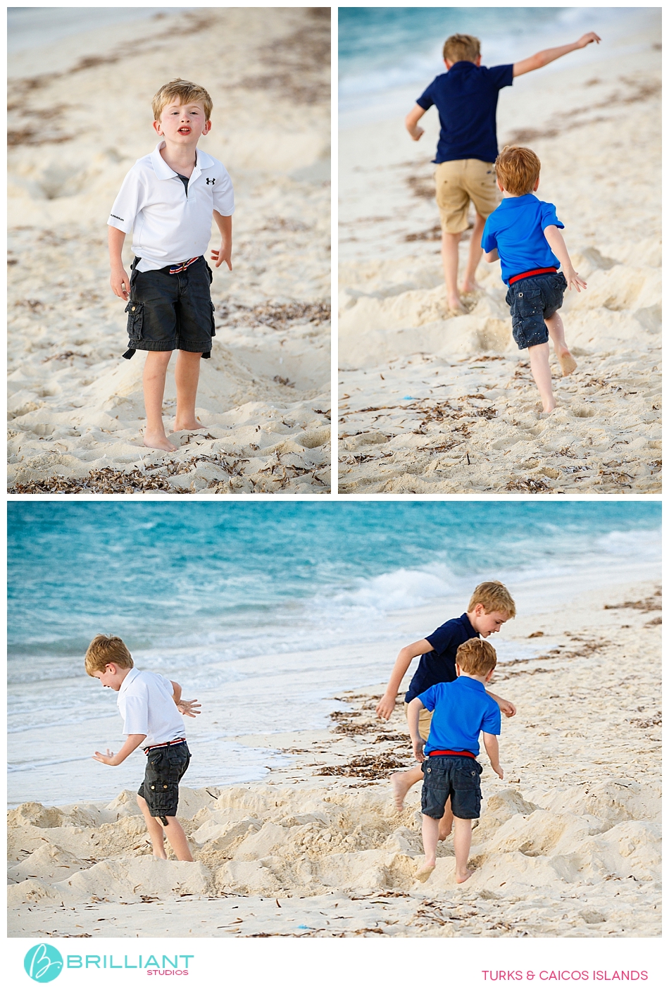 kids during a photo shoot in the turks and caicos 