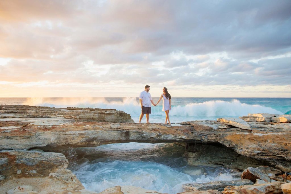 Couple on the rocks, turks and caicos, photography